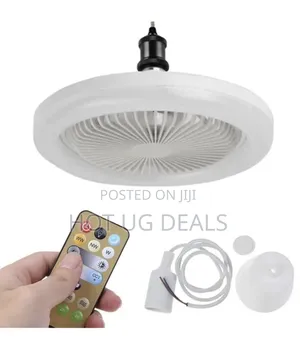 Ceiling Fan With Light Bulb - White