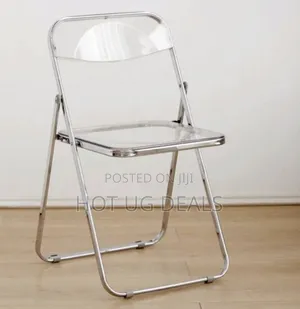 Portable Folding Acrylic Chair - Silver