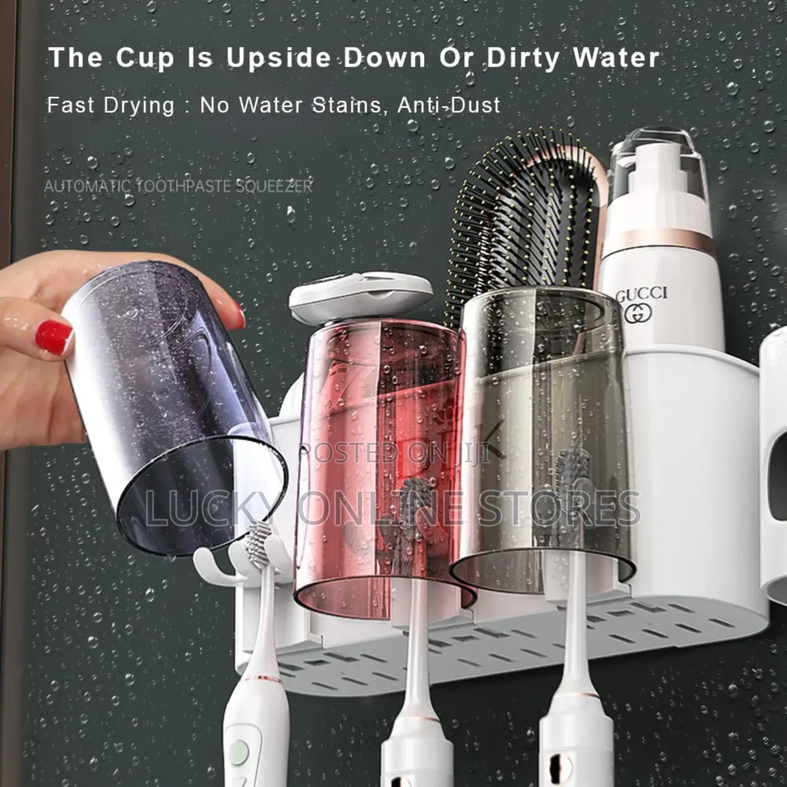 3 Cup Wall Mount Toothbrush Holder