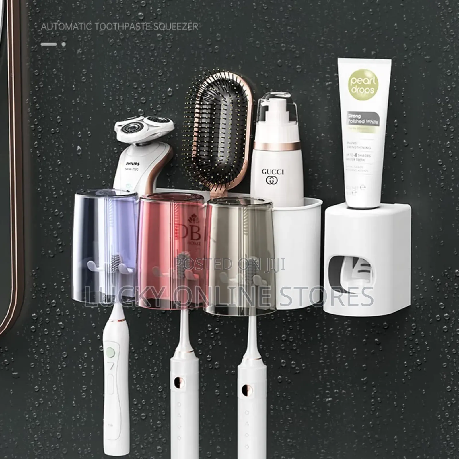 3 Cup Wall Mount Toothbrush Holder