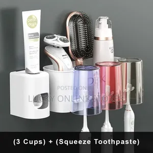 3 Cup Wall Mount Toothbrush Holder