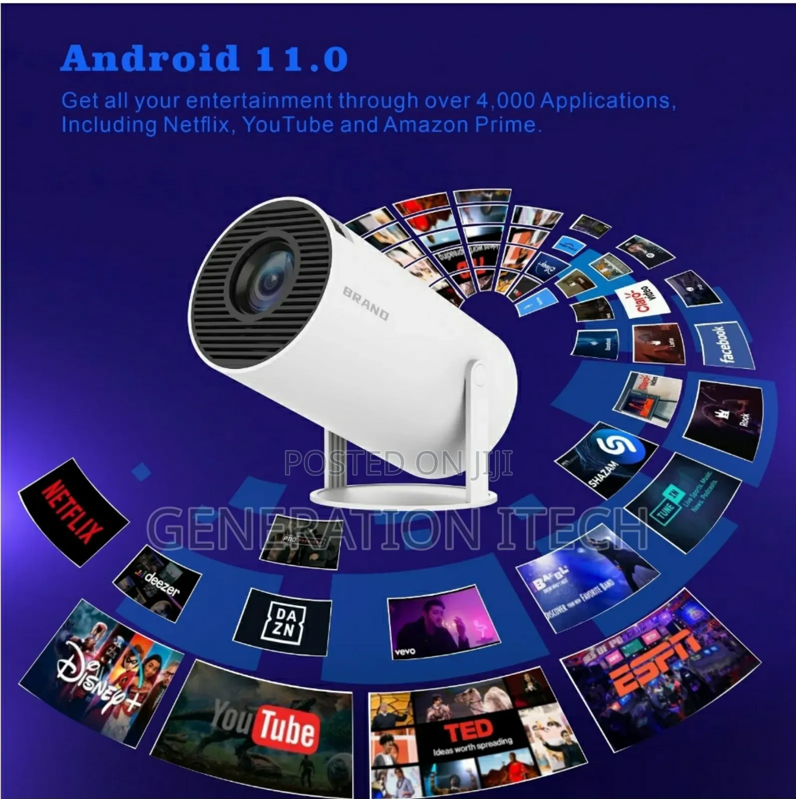 HD Mini Projector- Smart Wireless Projector With Apps