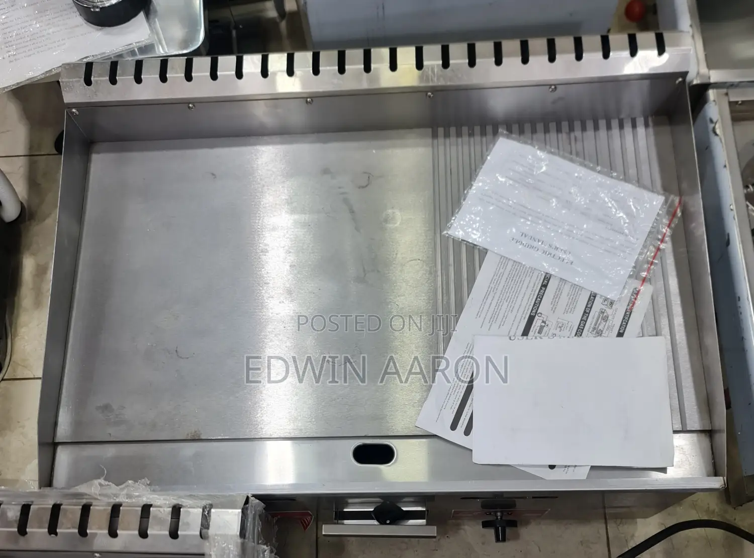 Commercial Gas Griddle Half Flat and Half Grill