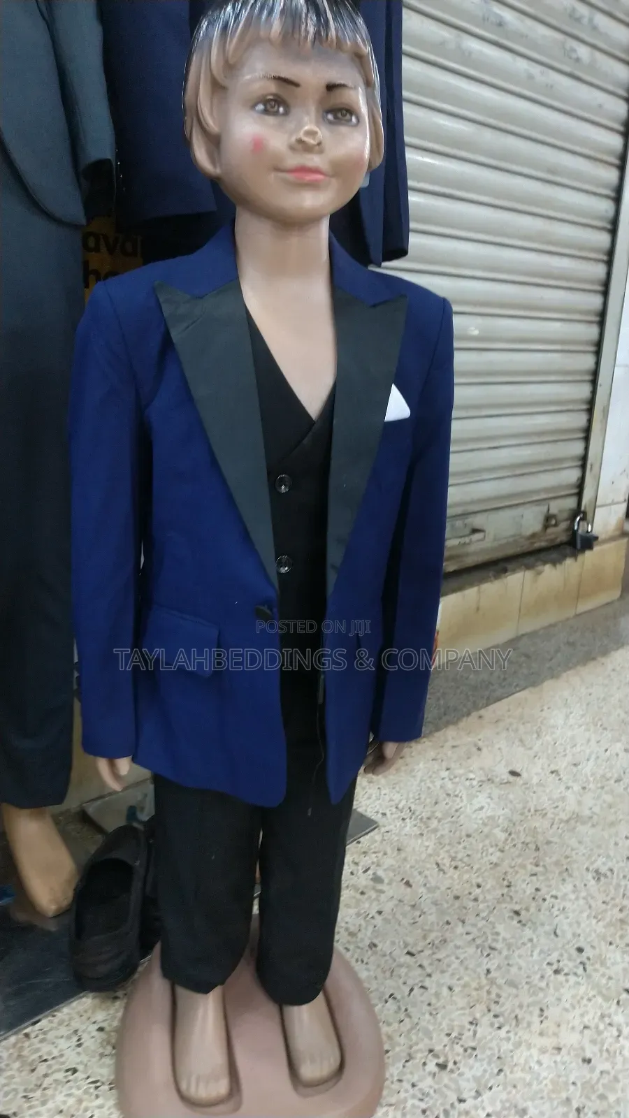 Navy Blue Black Boys Party Suits