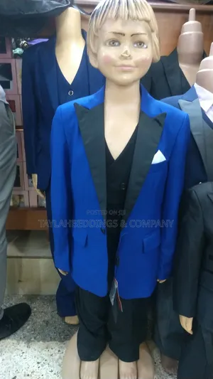Boys 3 Piece Wedding Suits Peaked Lapel Blazer Jacket