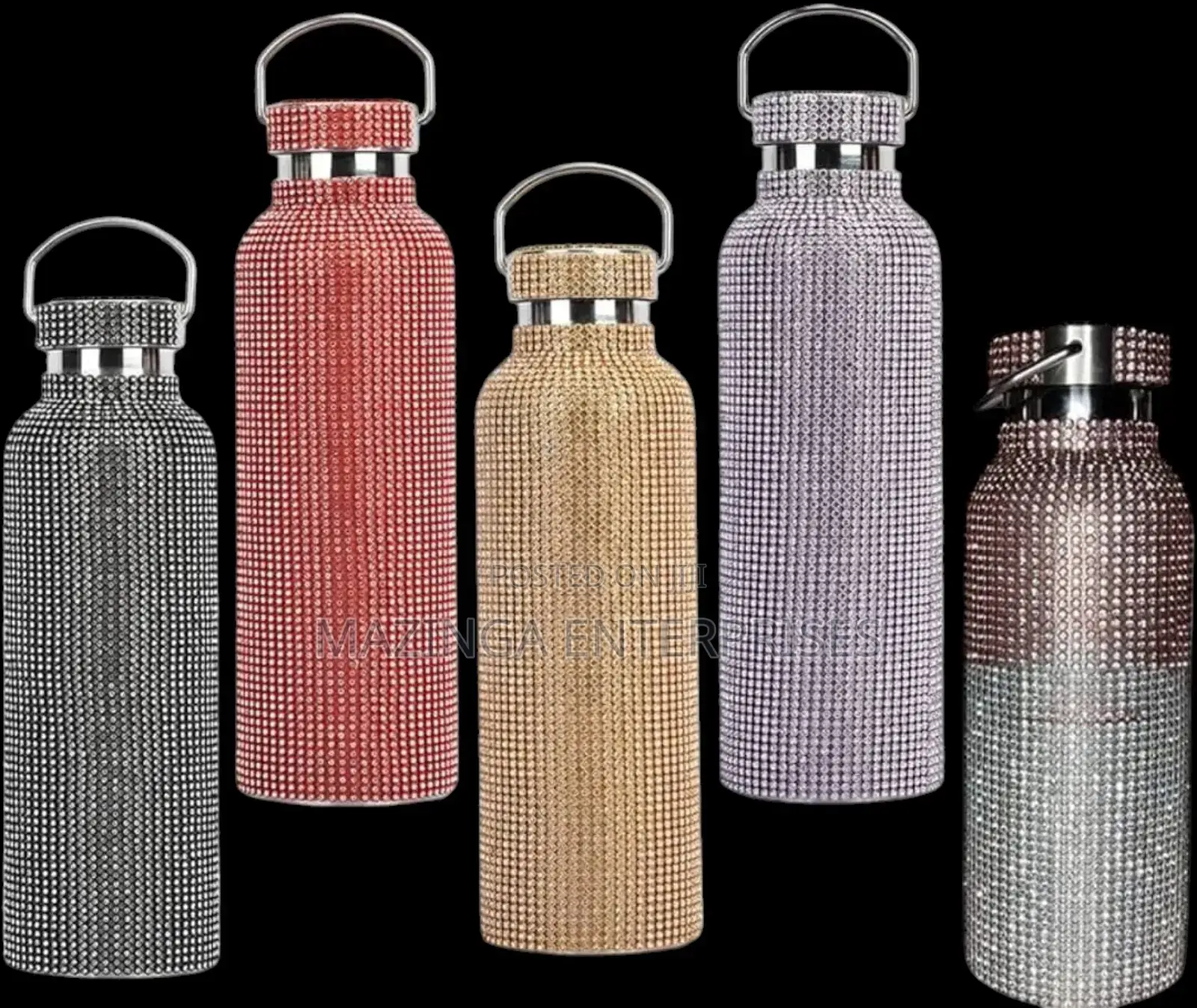 Diamond Creative Stainless Vacuum Crystal Water Bottle Flask