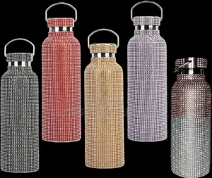 Diamond Creative Stainless Vacuum Crystal Water Bottle Flask