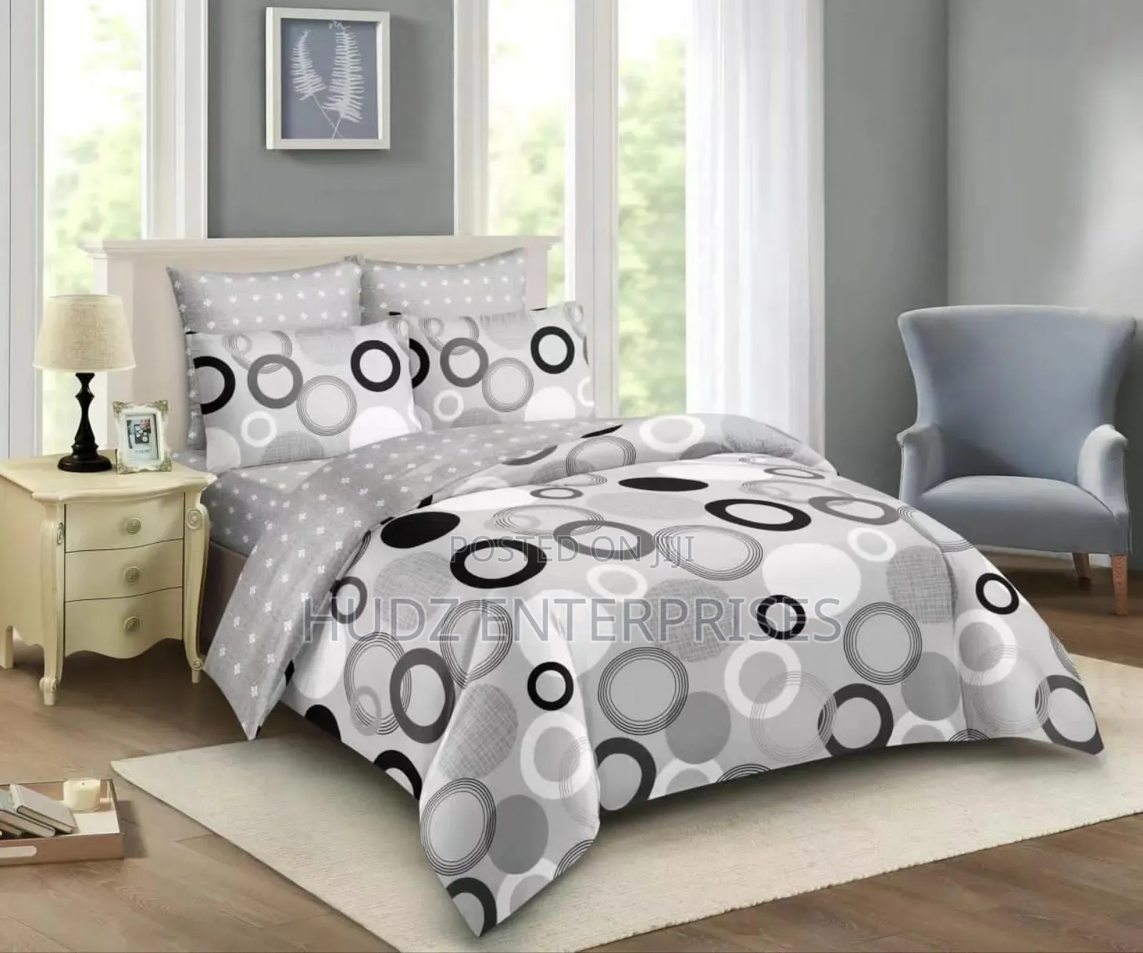 10pc Duvet King Size Silver Grey