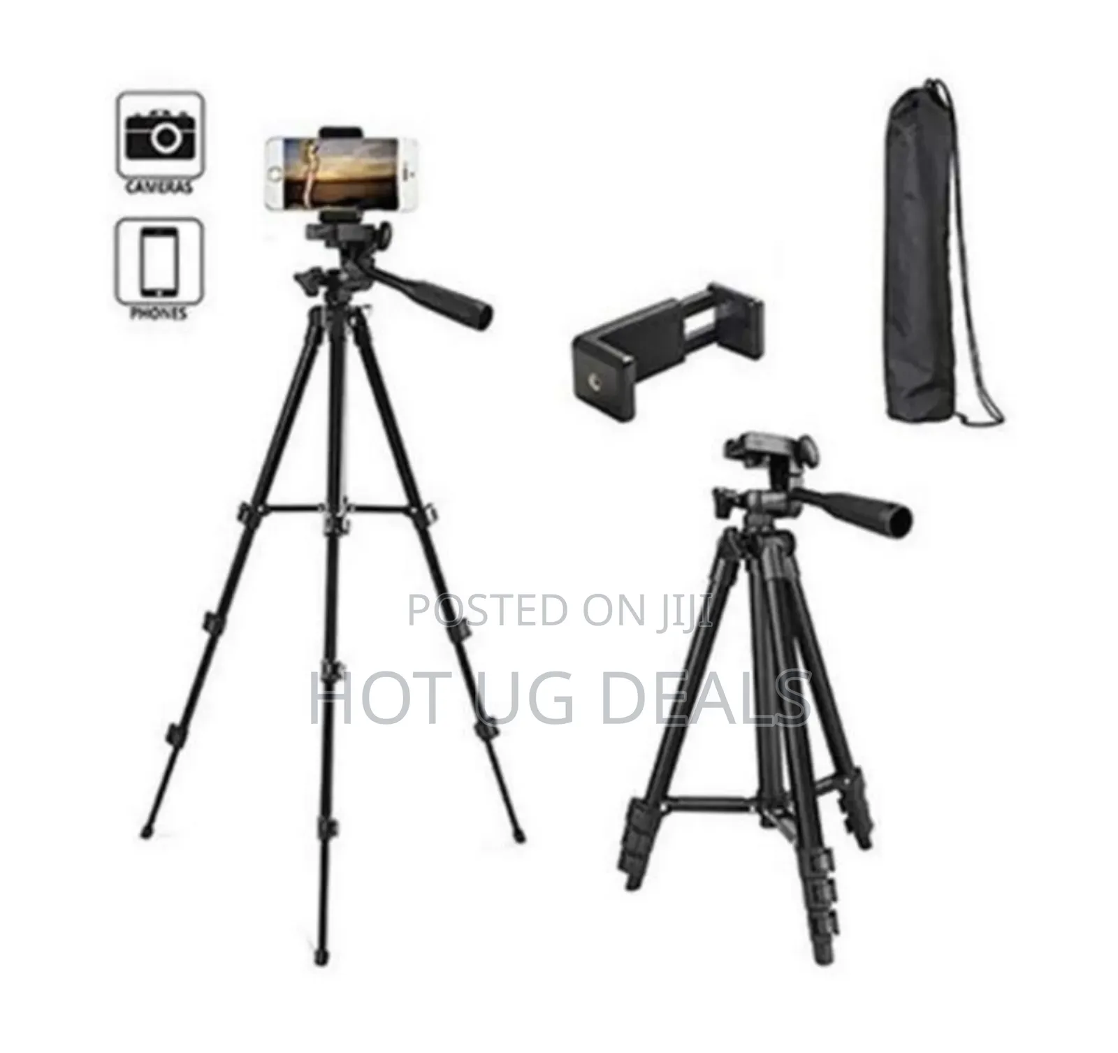 Professional Foldable Heavy Duty Phone Camera Tripod - Black