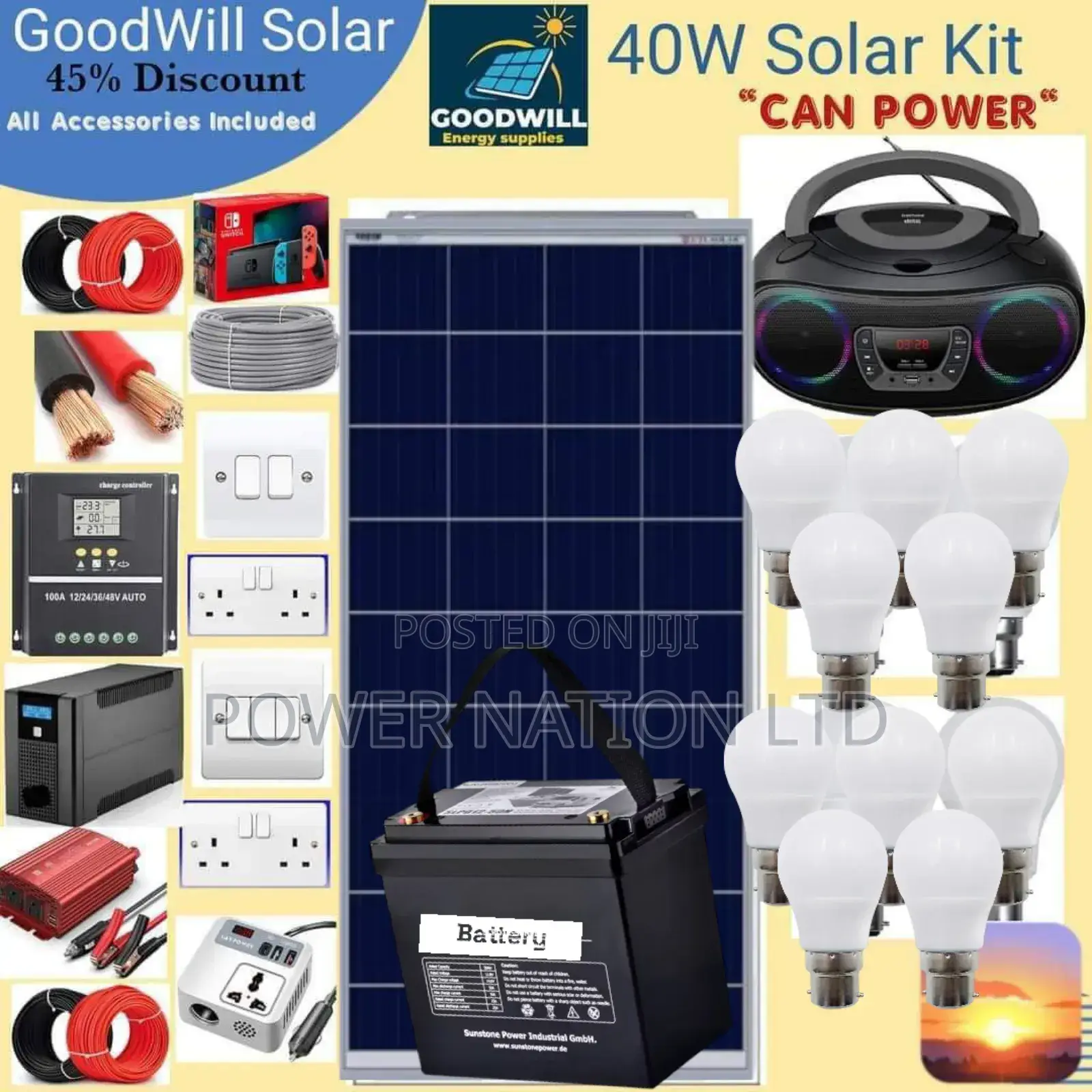 40w German Solar Kit / 40w Solar Energy System Full Kit