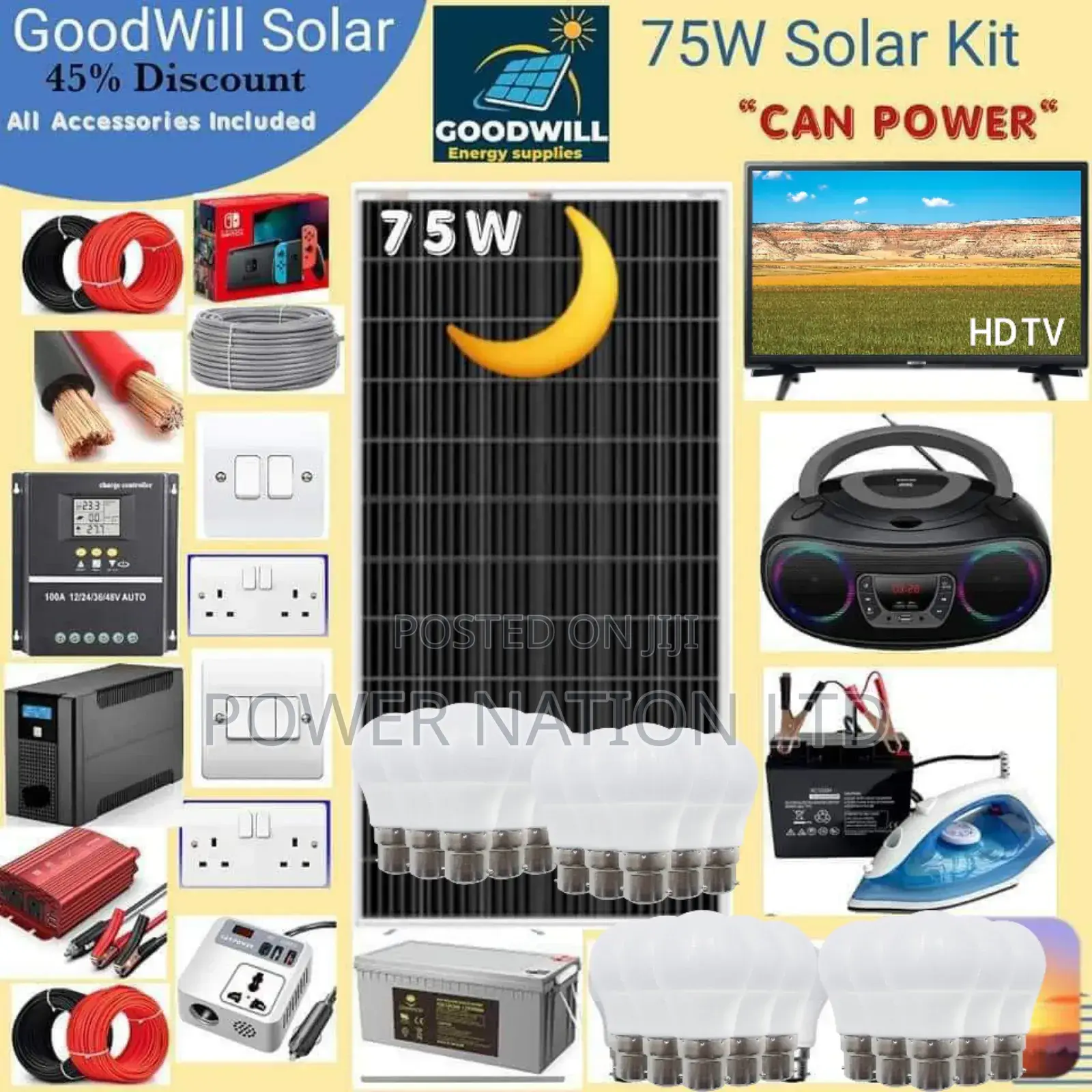 75w German Solar Kit / 75w Solar Energy System Full Kit