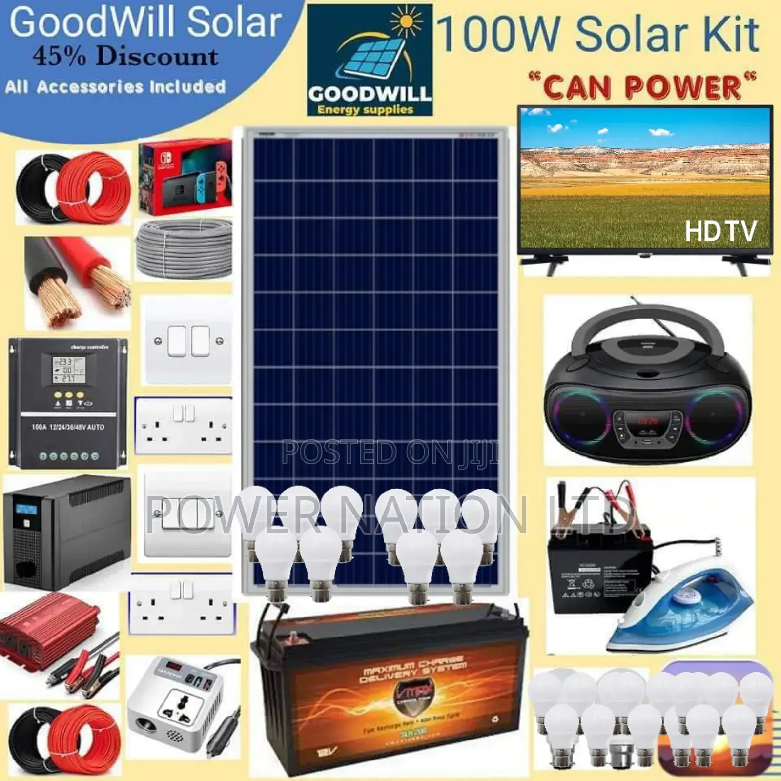 100w German Solar Kit / 100w Solar Energy System Full Kit