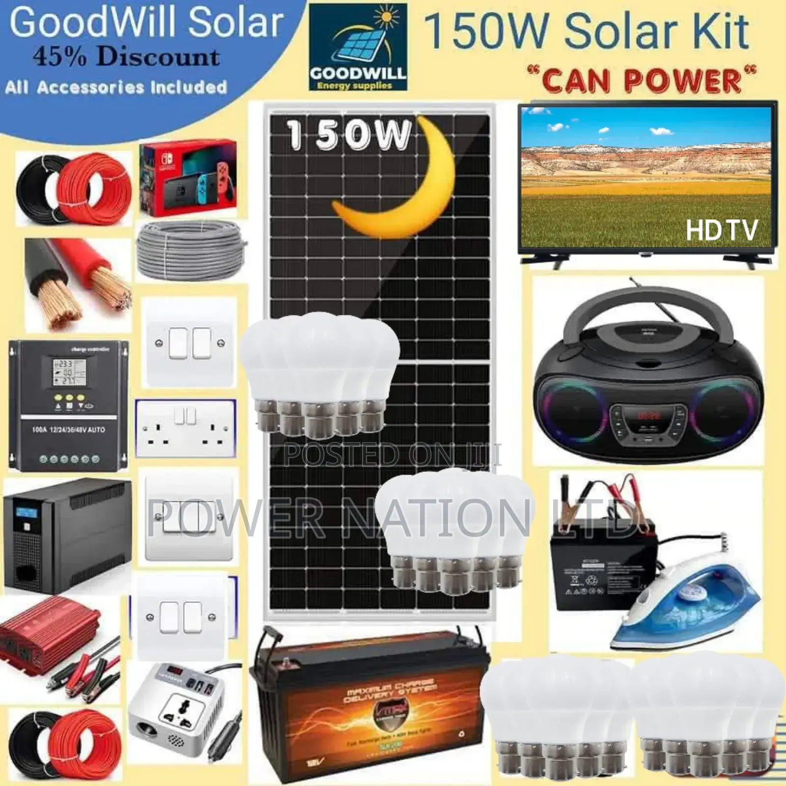 150w German Solar Kit / 150w Solar Energy System Full Kit