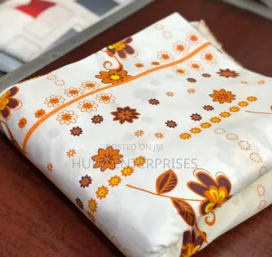 6pc Bedsheeets Cotton 7x7 With Orange Flowers