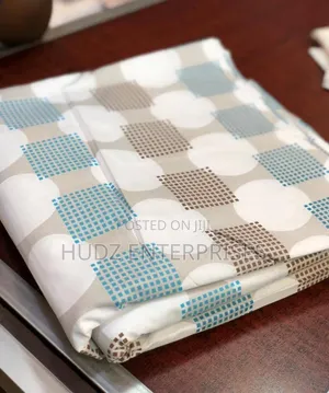 6pc Bedsheeets Cotton 7x7 Blue and Brown