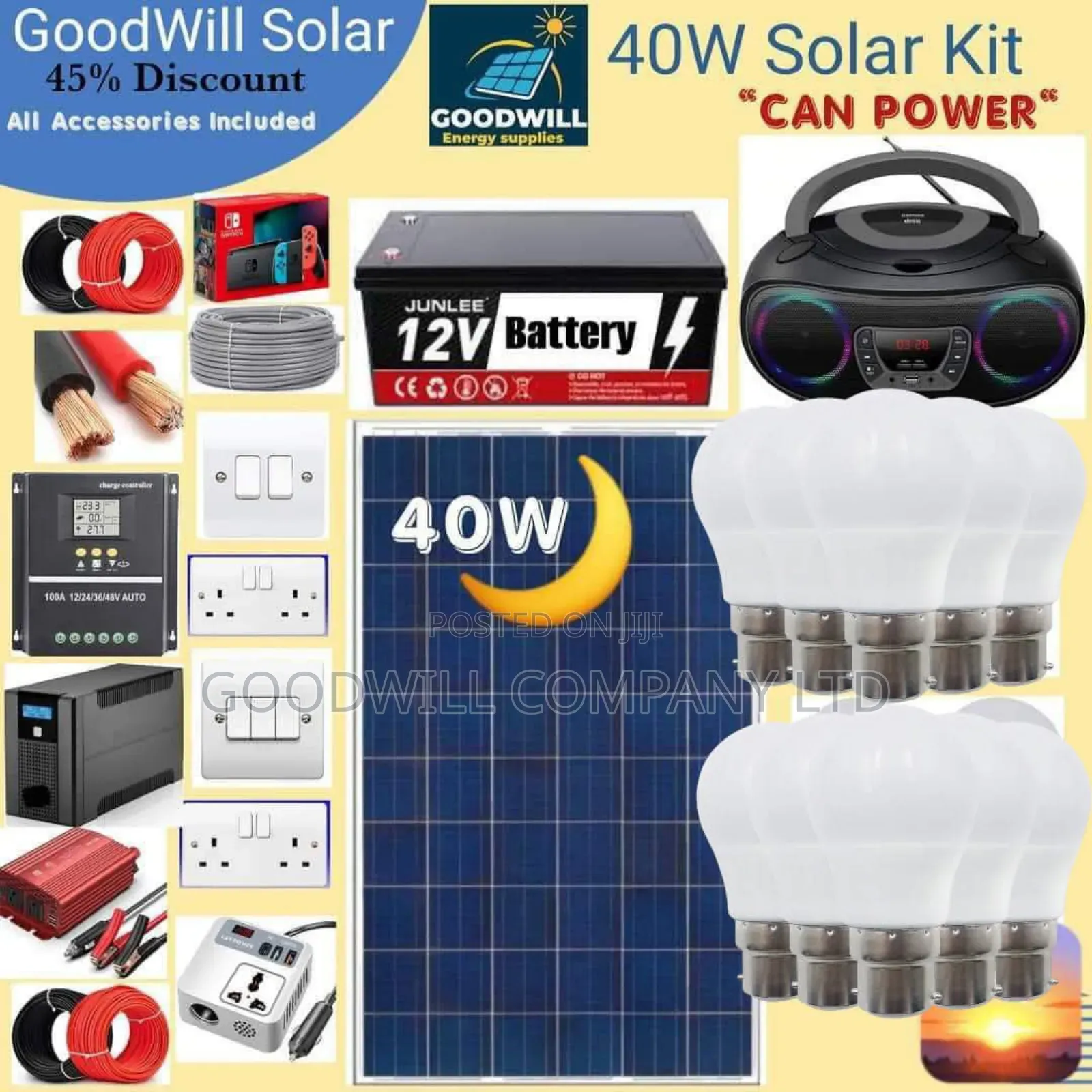 40w German Solar Kit / 40w Green Energy Solar System Kit