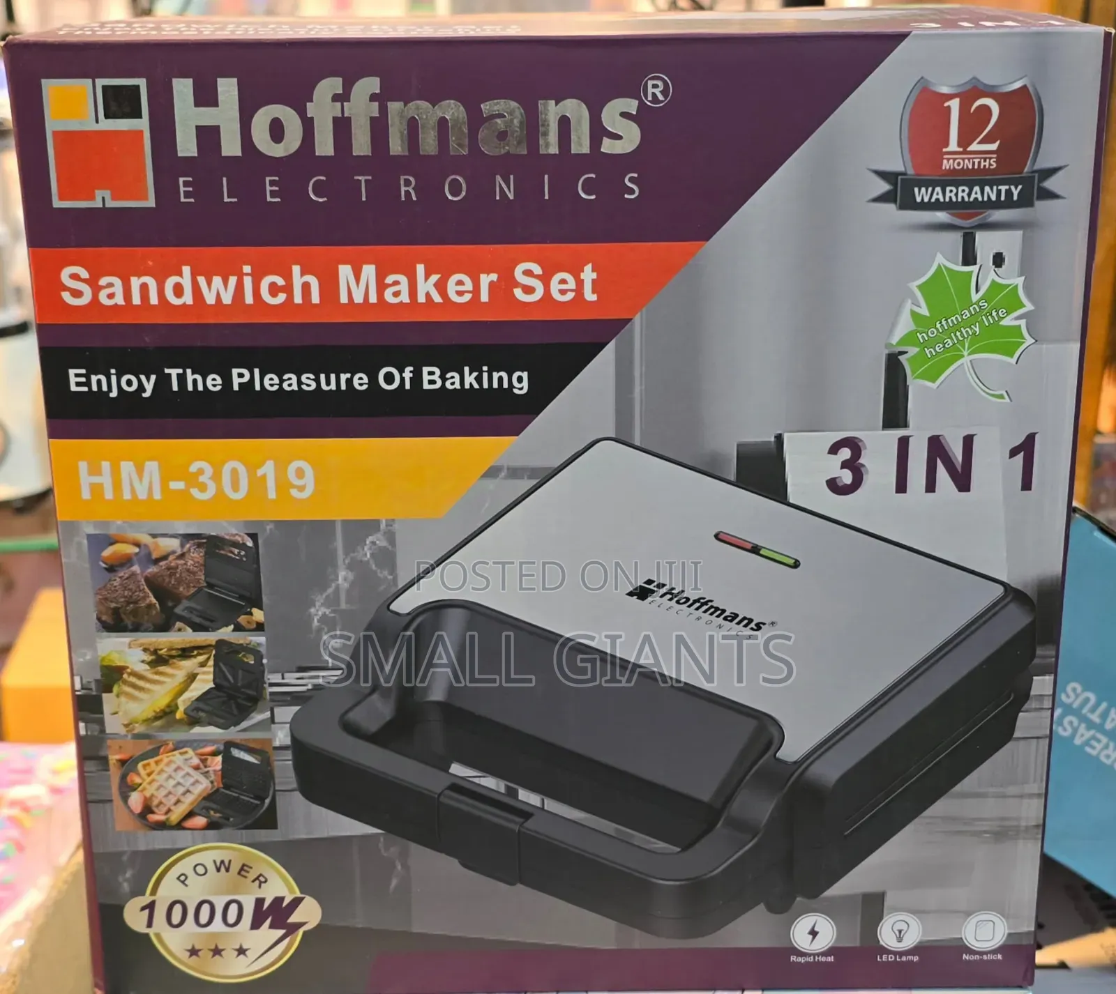3 in 1 Sandwich Maker Set, Hoffman HM
