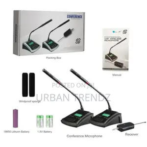 2 Piece Portable Dual Channel Podium Wireless Microphone