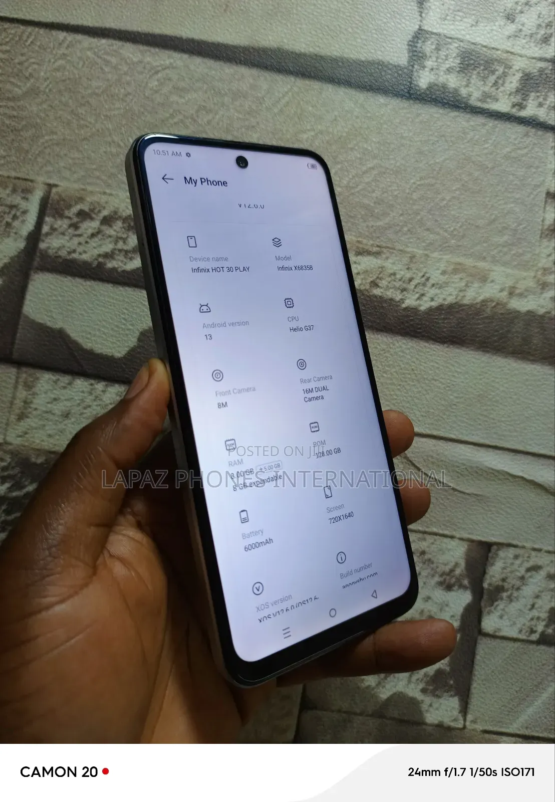 Infinix Hot 30 Play 128 GB White