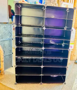 Portable Black Plastic Wardrobe