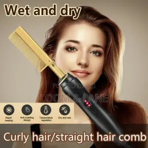 Gold Electric Hot Comb Hair Straightener