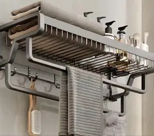 Wall Mounted Towel Storage Bathroom Organizer