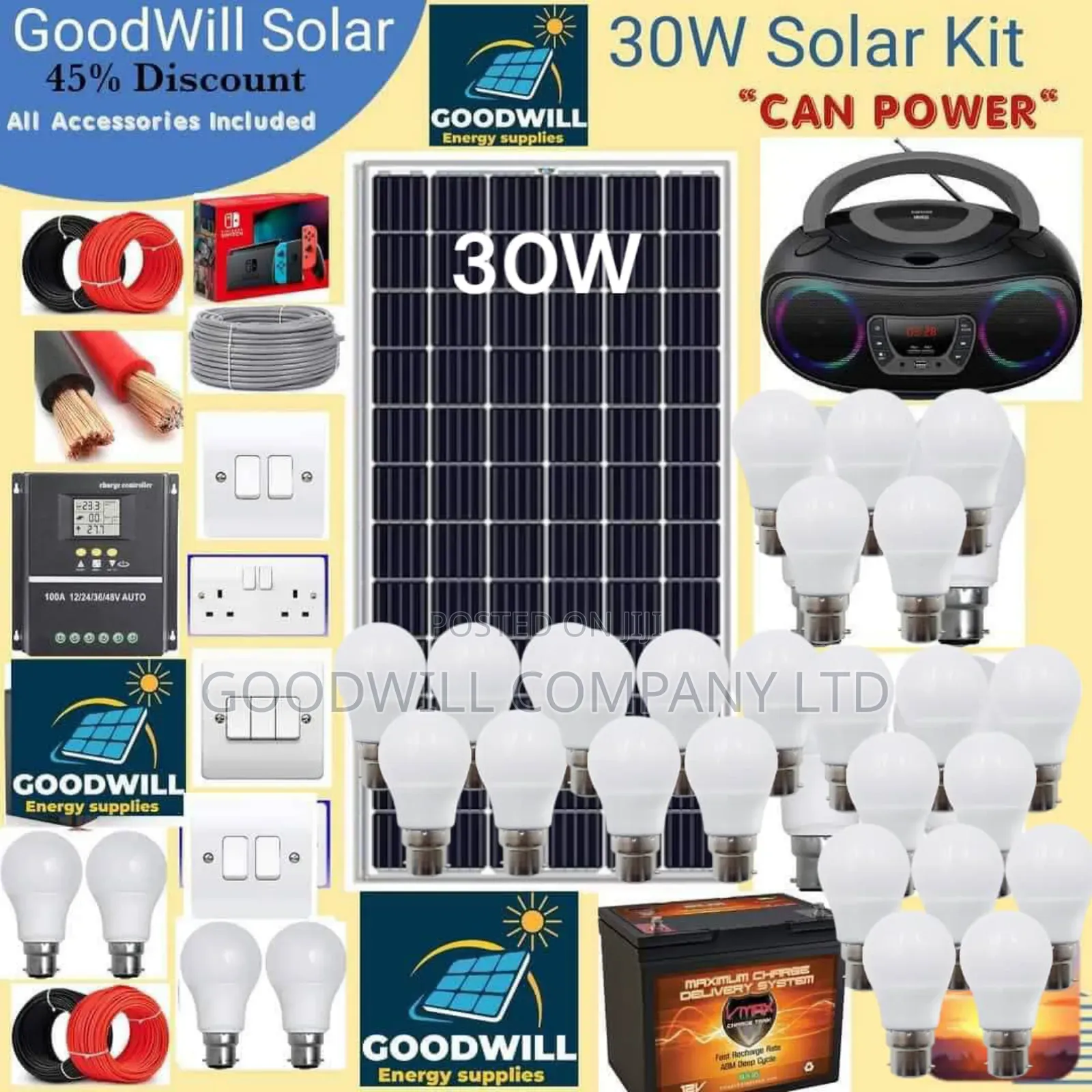 30w German Solar Kit / 30w Green Energy Solar System Kit
