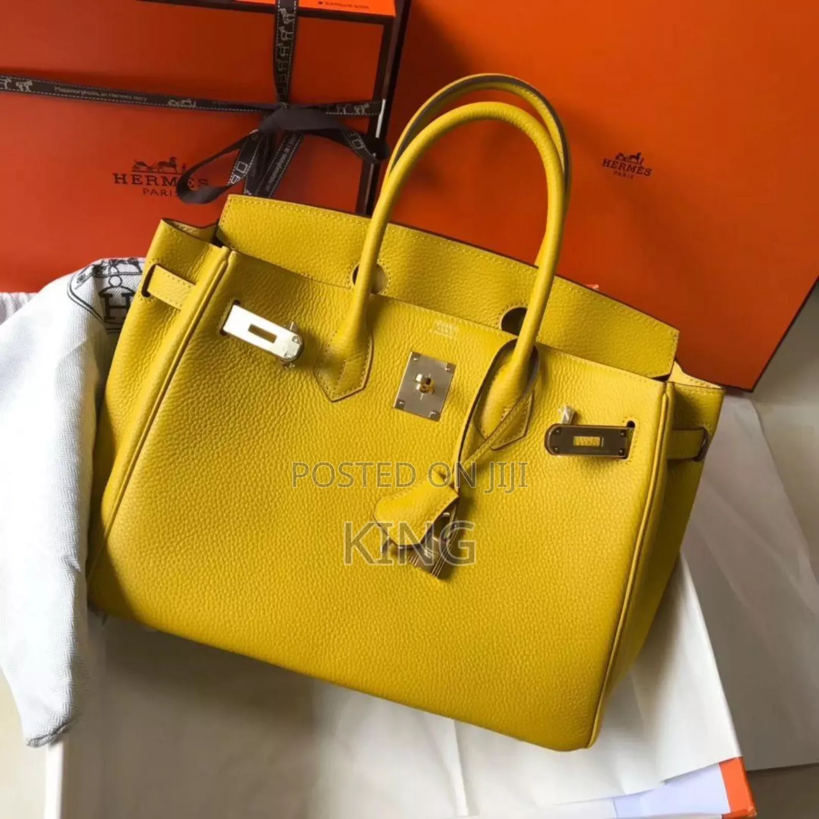 Yellow Kelly Noir Handbag