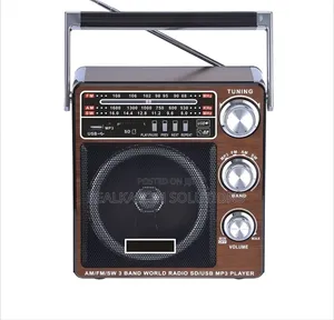 GEEPAS Classic Rechargeable 3 Band USB SD Analog Radio