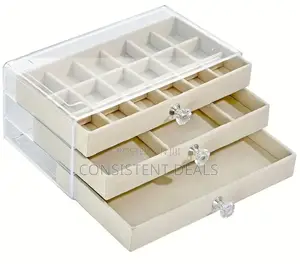 3 Layer Multi Grid Jewelry Storage Box