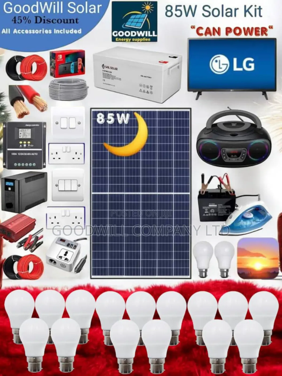 85w Green Energy Solar Kit/85w Solar Energy System Full Kit