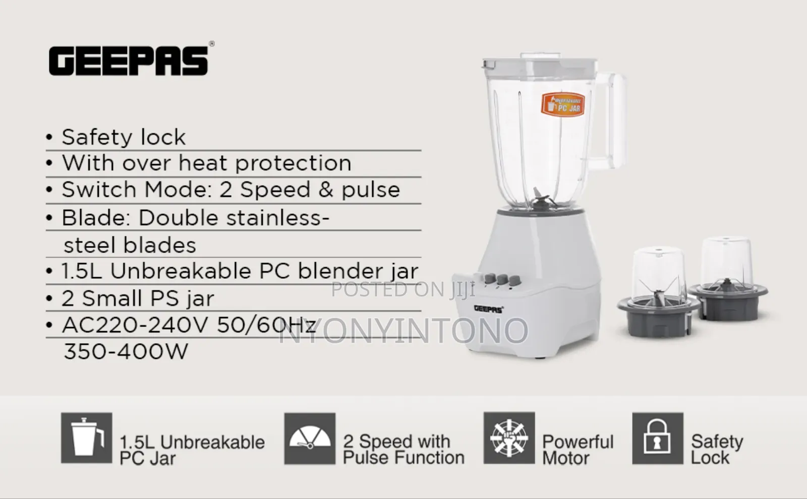 Geepas 3 In 1 Juice Blender