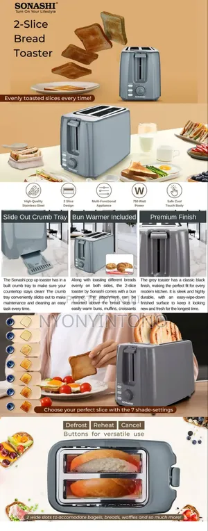 Sonashi Bread Toaster Worh 2yrs Warrantee
