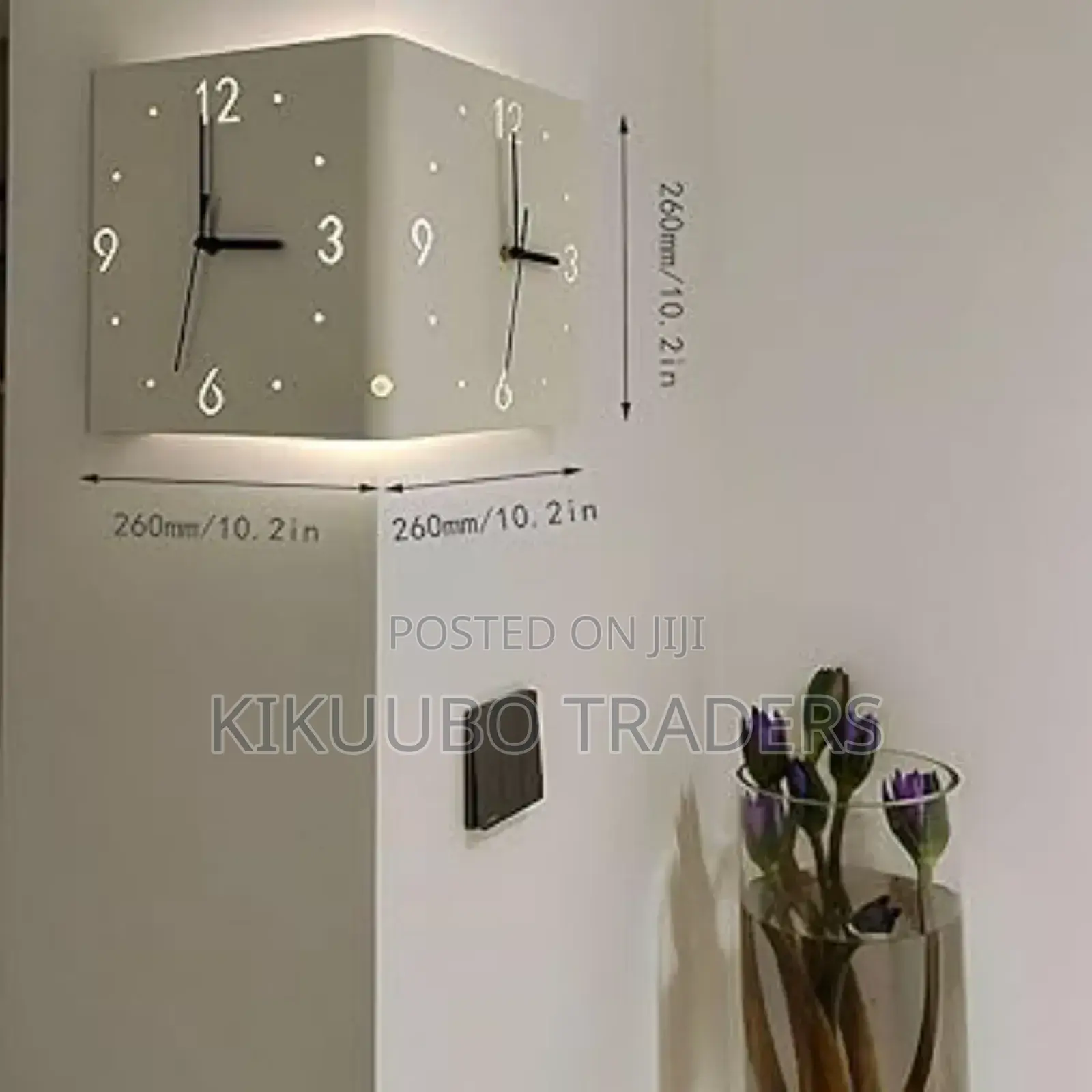 Double Sided Wall Corner Clock