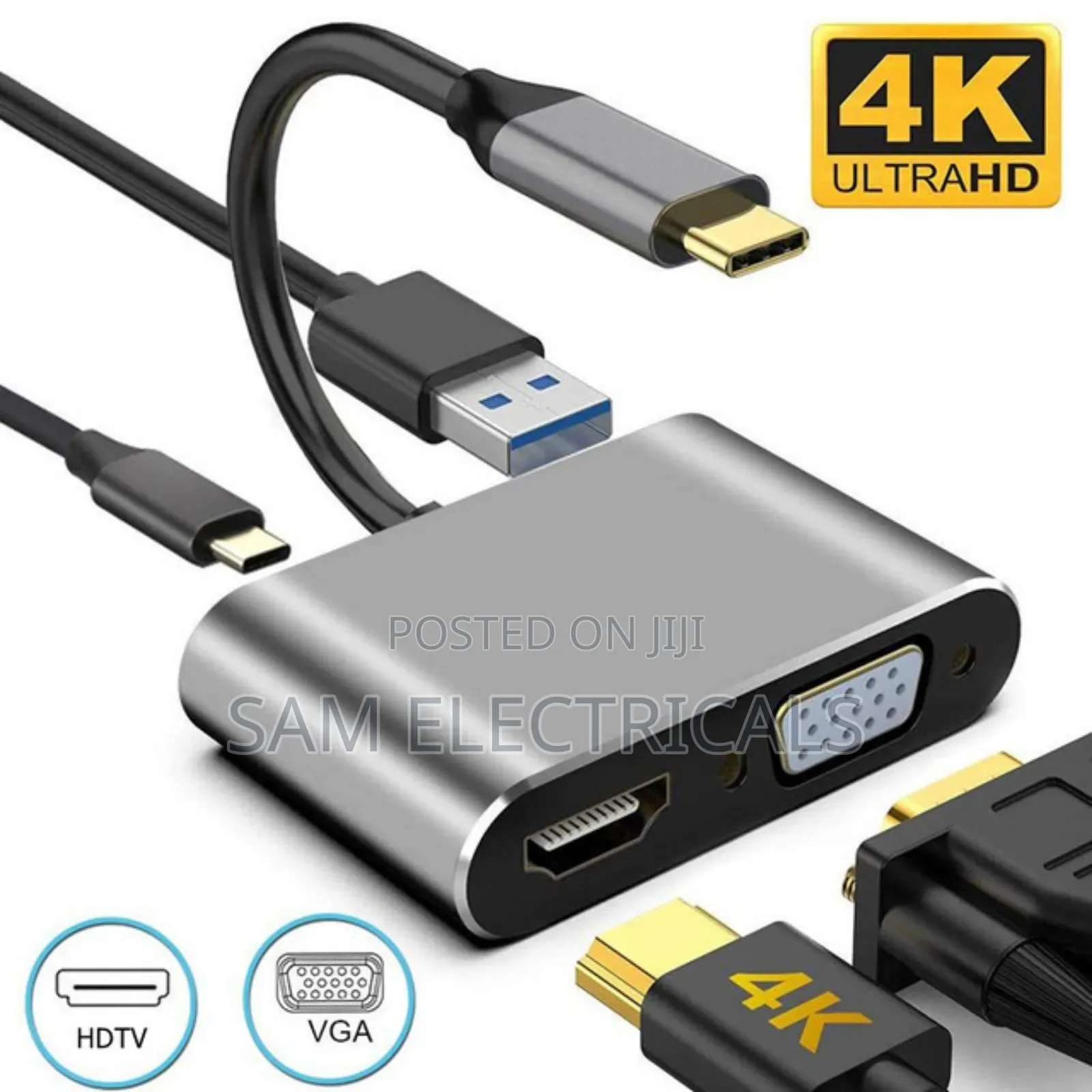 Type C to HDMI+VGA+USB Converter