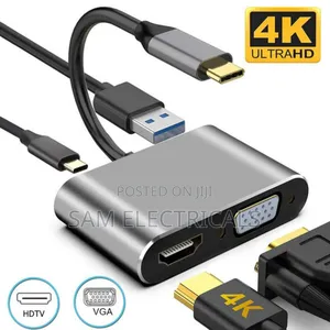 Type C to HDMI+VGA+USB Converter