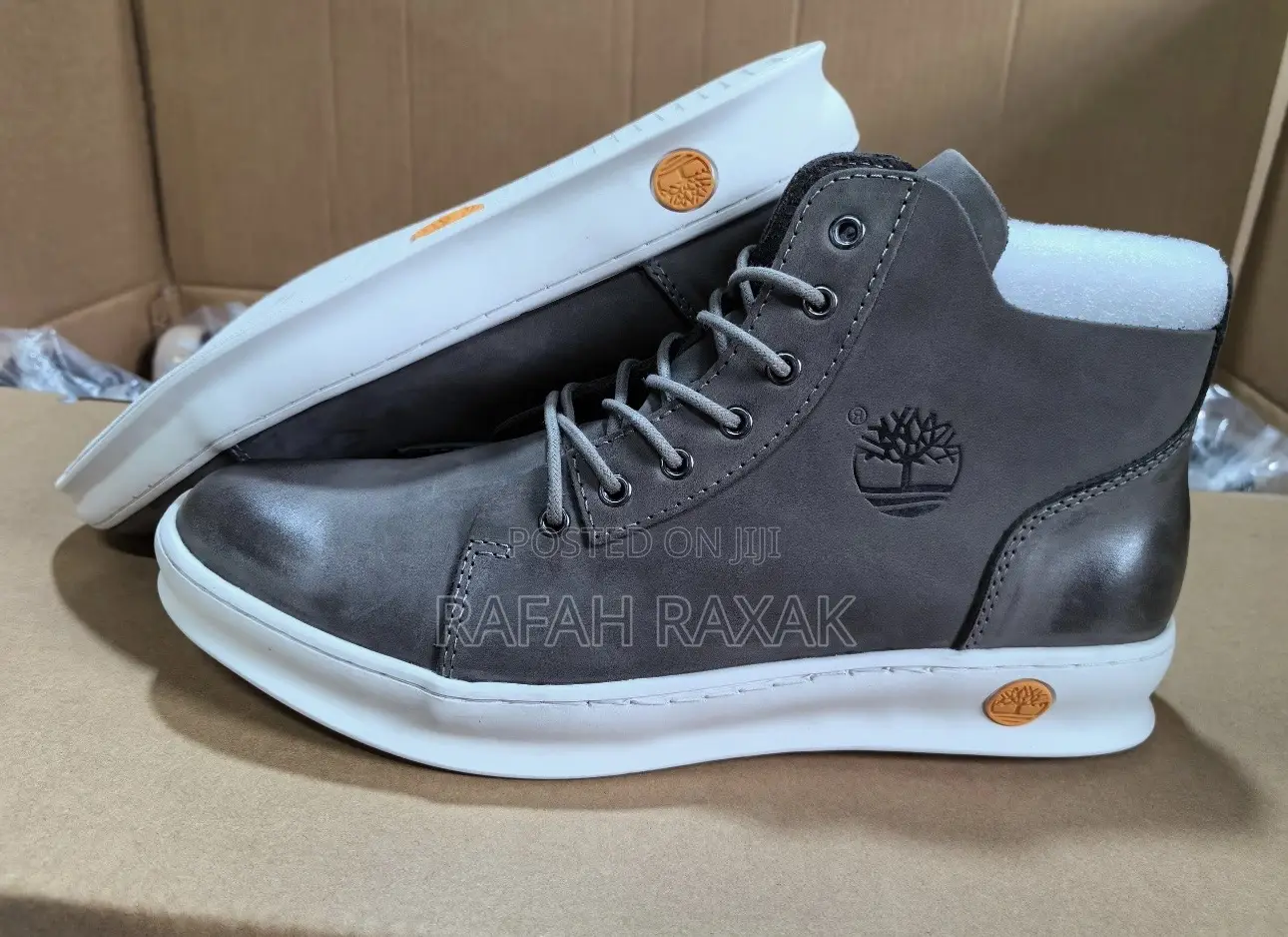 Original Grey/White Timberland Casual Leather Ankle Boot