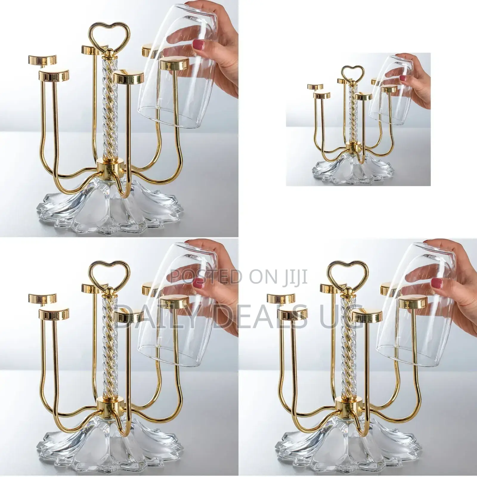 Portable Gold Glass Holder