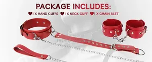 Bondage Neck to Wrist Restraints Leather Kits Couple Toys