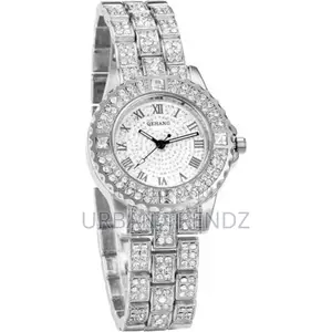 Gold Tone Alloy Quartz Watch Stylish Rhinestone Bling Dress