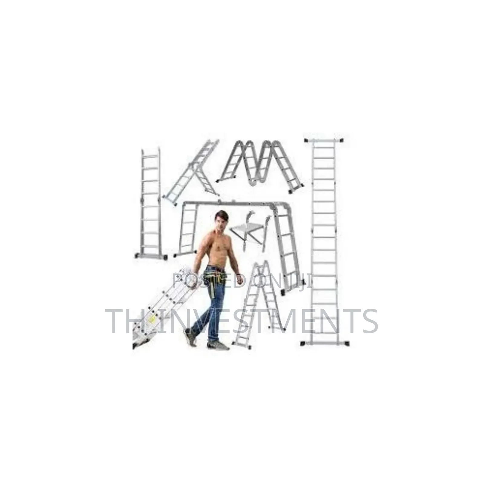 4x4 Multi-Purpose Aluminium Folding Ladder - Silver
