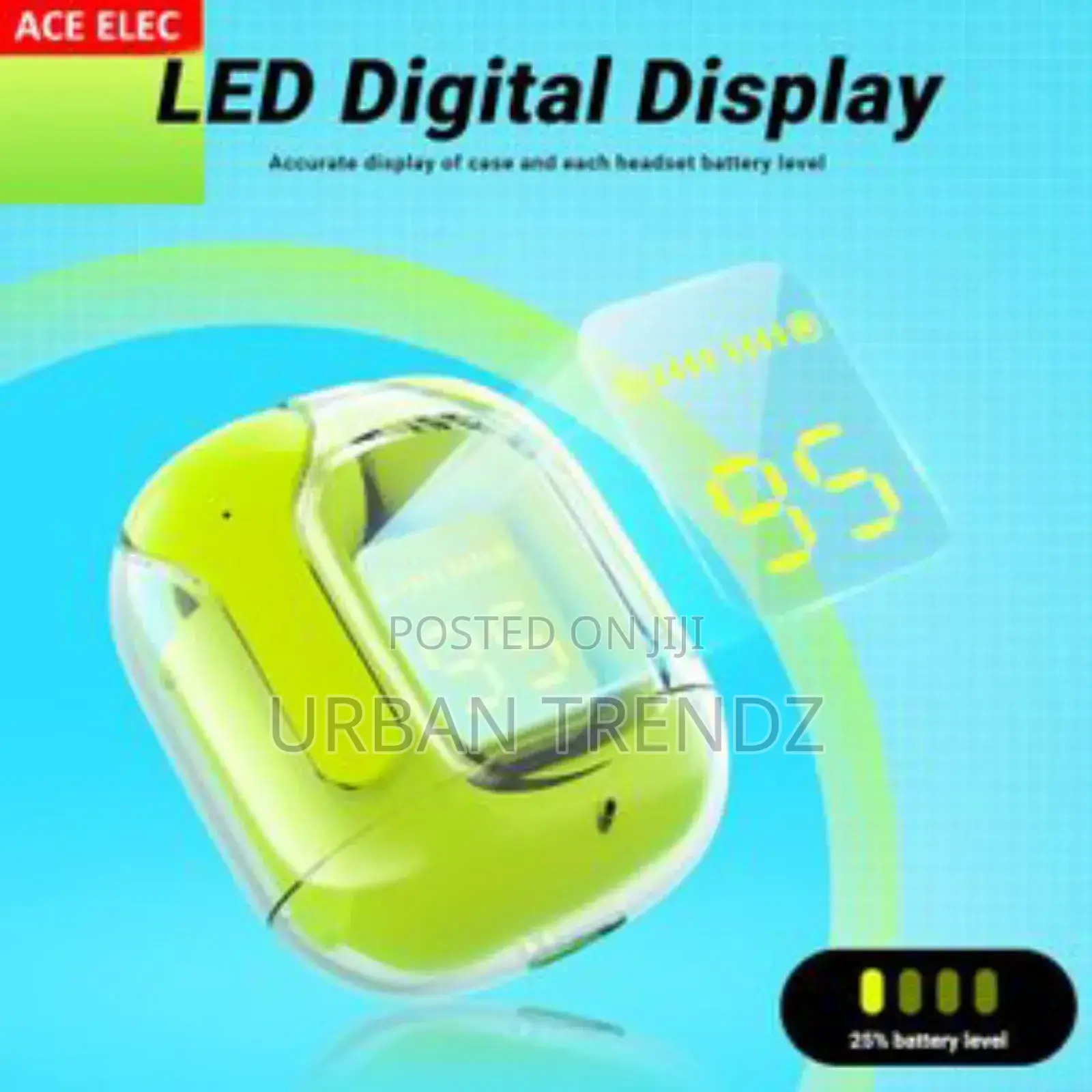 Ace Elec BT 5.3 ENC Mini Crystal Earbuds 25hours Playtime