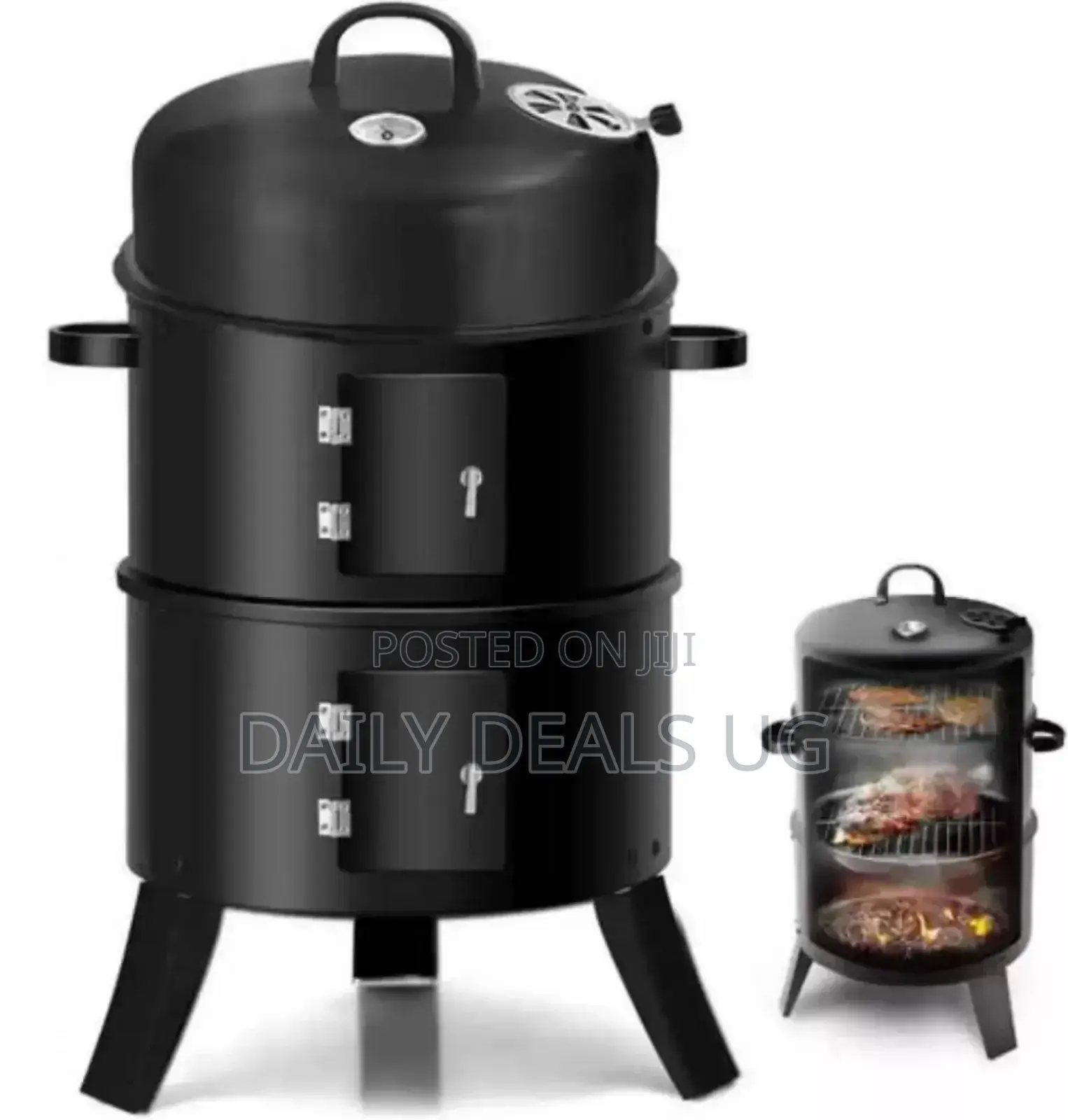Black Large Round BBQ Grill