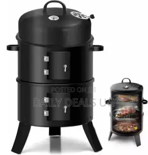 Black Large Round BBQ Grill