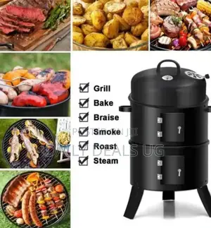 Black Large Round BBQ Grill