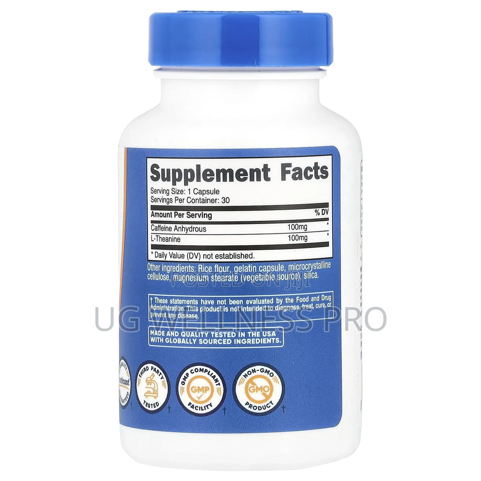 Nutricost, Caffeine With L-Theanine, 30 Capsules