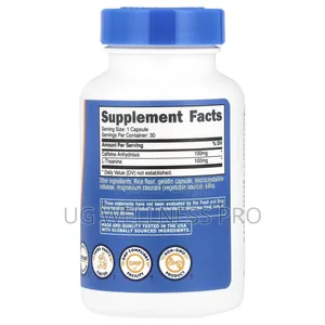 Nutricost, Caffeine With L-Theanine, 30 Capsules