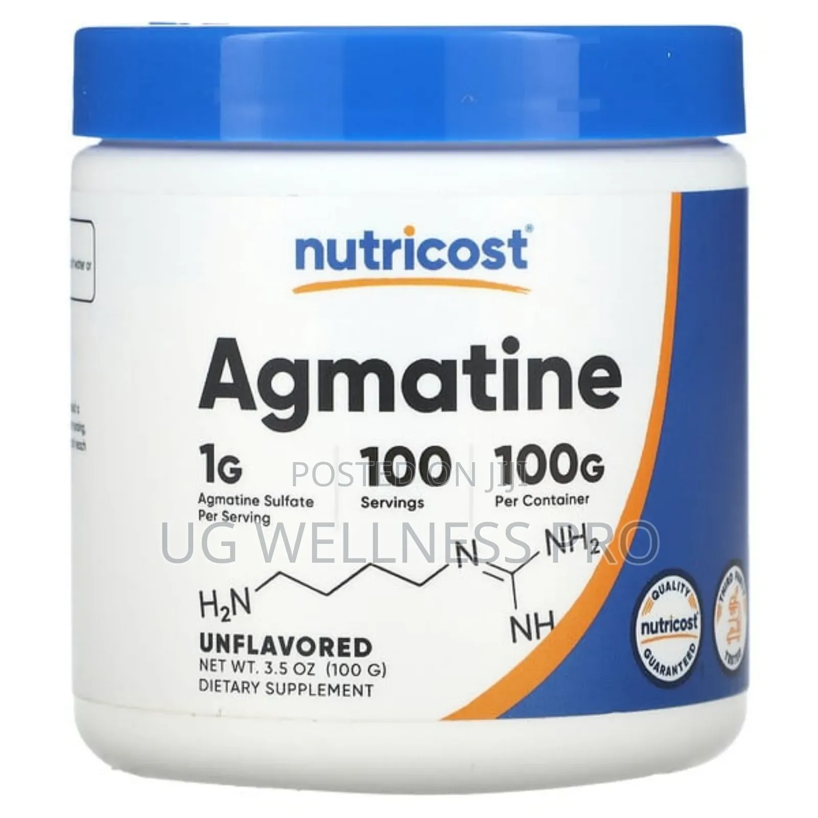 Nutricost, Agmatine, Unflavored, Stim Free 100 Servings