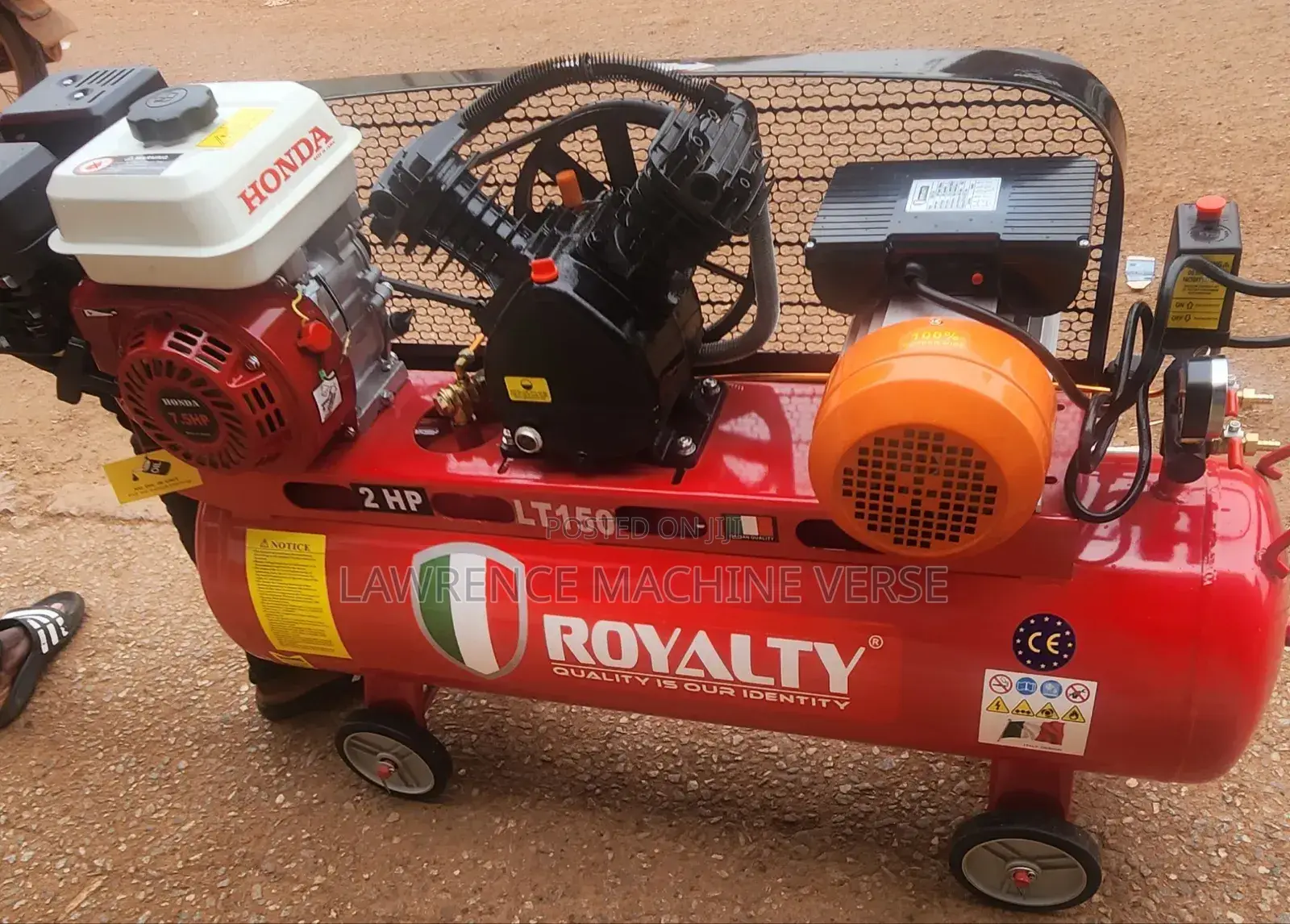 Gasoline and Electric Compressor 150 L 2HP
