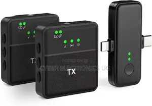 2 Pack Wireless Lavalier Microphone for iPhone iPad/Android